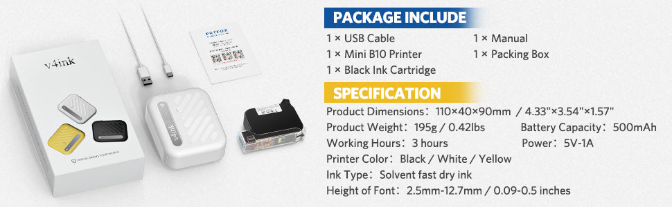 Packing list and specifications