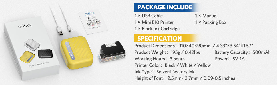 Packing list and specifications