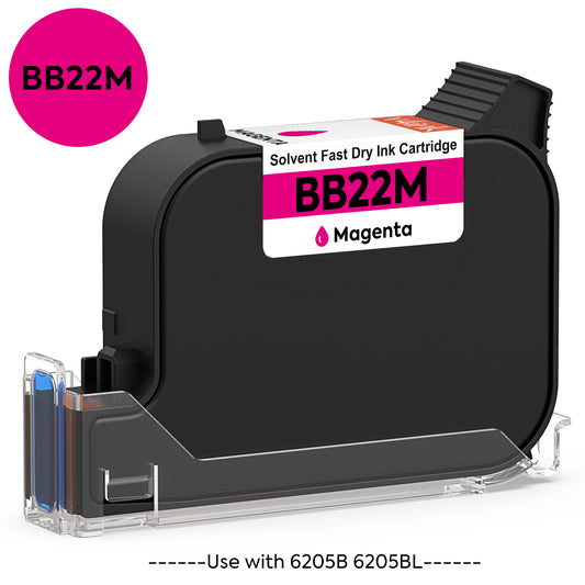 v4ink Bentsai BB22M Magenta Original Fast Dry Solvent Ink Cartridge for 6205B 6205BL Handheld Printer - 1 Pack