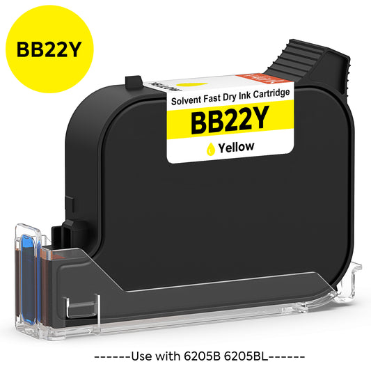 v4ink Bentsai BB22Y Yellow Original Fast Dry Solvent Ink Cartridge for 6205B 6205BL Handheld Printer - 1 Pack