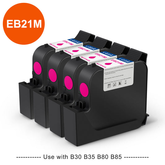 v4ink Bentsai EB21M Magenta Original Water-Based Ink Cartridge Replacement for B30 B80 Handheld printer, 4 Packs