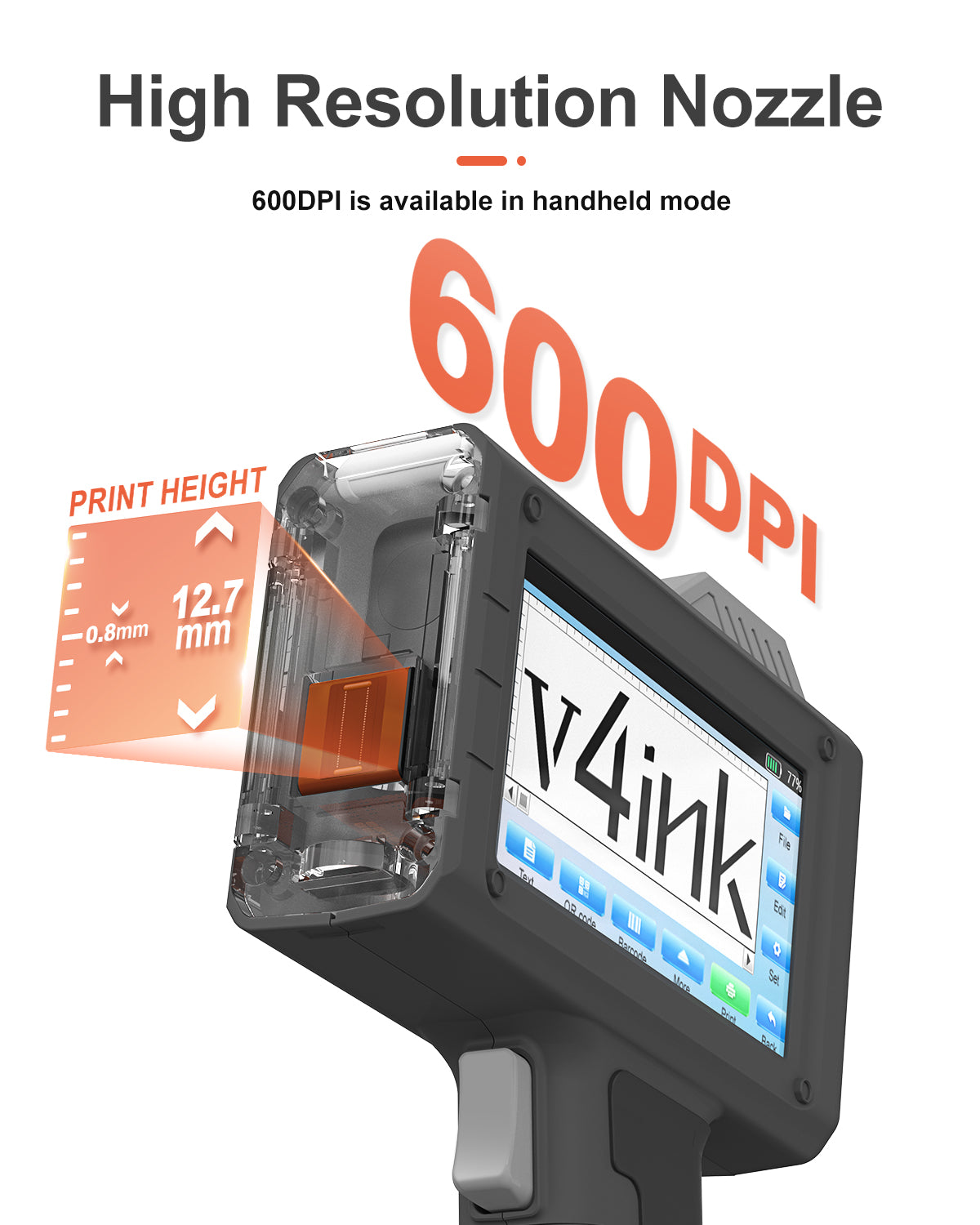 v4ink BENTSAI BT-HH6205BL 6205BL Online Handheld Inkjet Printer For Production Line