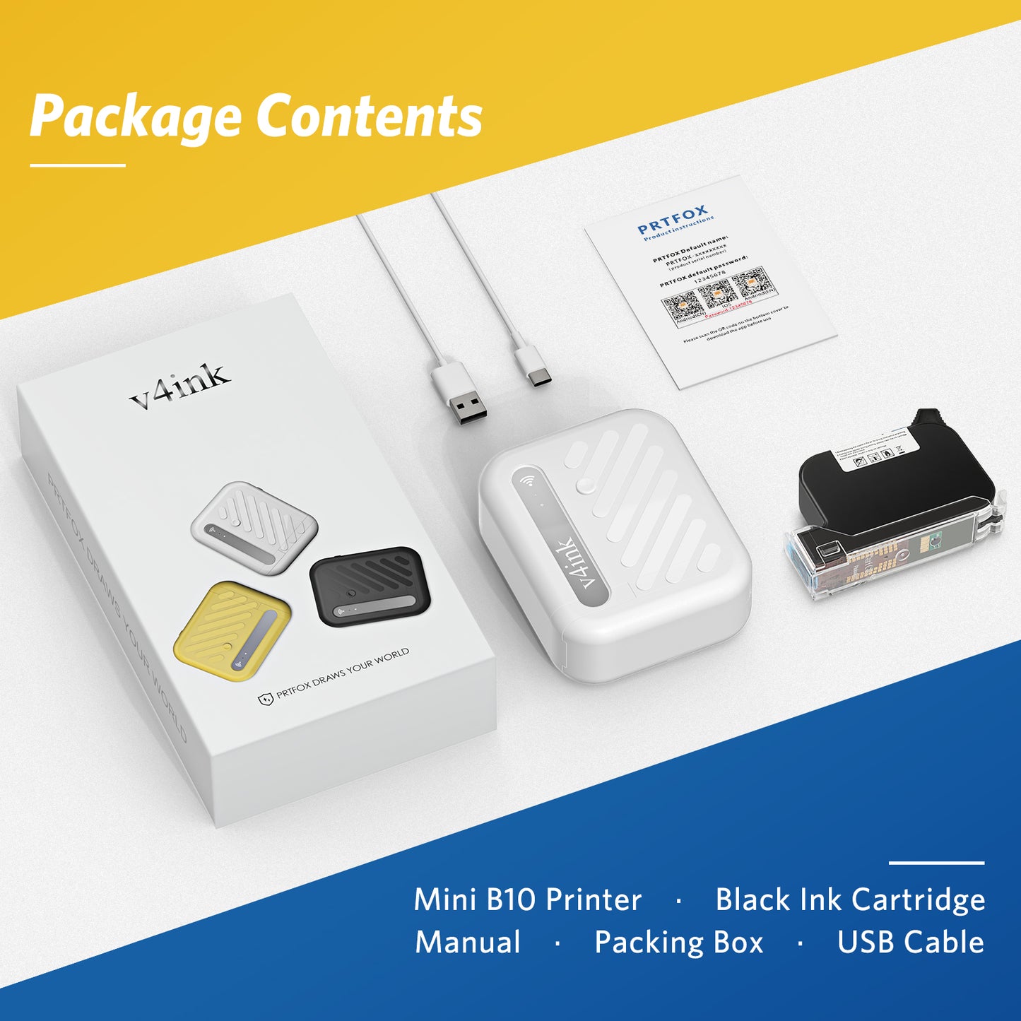 v4ink Bentsai B10 Mini Portable Inkjet Marking and Coding Printer - White