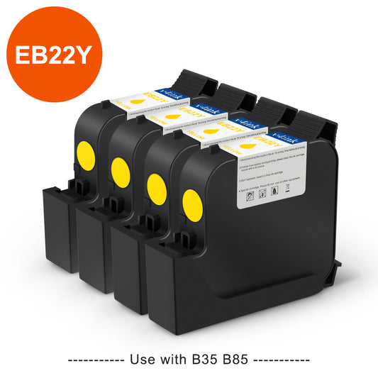 v4ink Bentsai EB22Y Yellow Original Solvent Fast Dry Ink Cartridge for B35 B85 Printer - 4 Packs