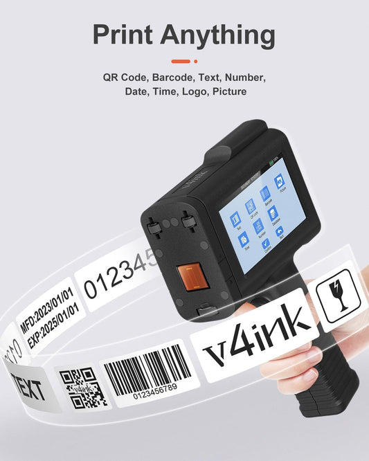 Printing capabilities of v4ink BT-HH6105B3 handheld printer gun