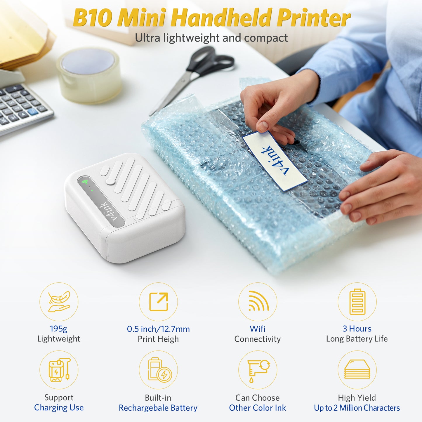 Key features of B10 mini portable inkjet printer