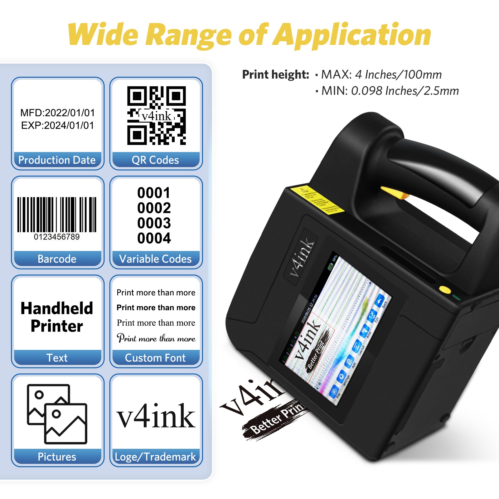 v4ink Bentsai B80 Wide Format Handheld Inkjet Printer